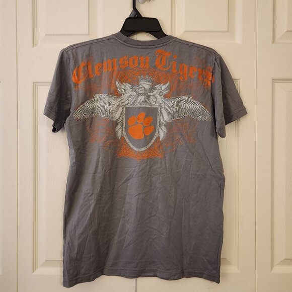 Clemson University Tigers T-Shirt Gray Crew Neck Sz L Winged Shield Design NWOT - Picture 5 of 7